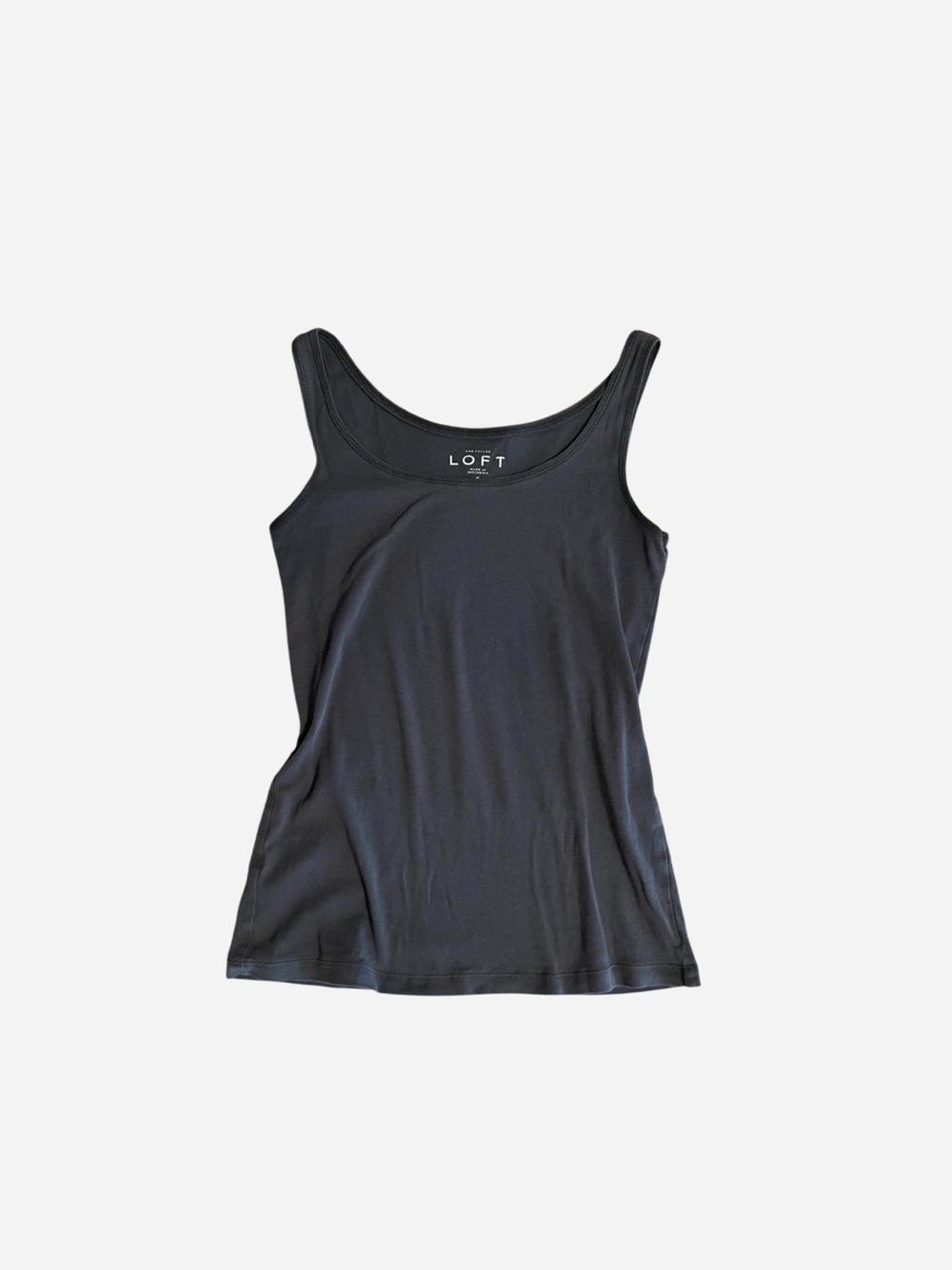 LOFT Women's Gray Scoop Neck Tank Top